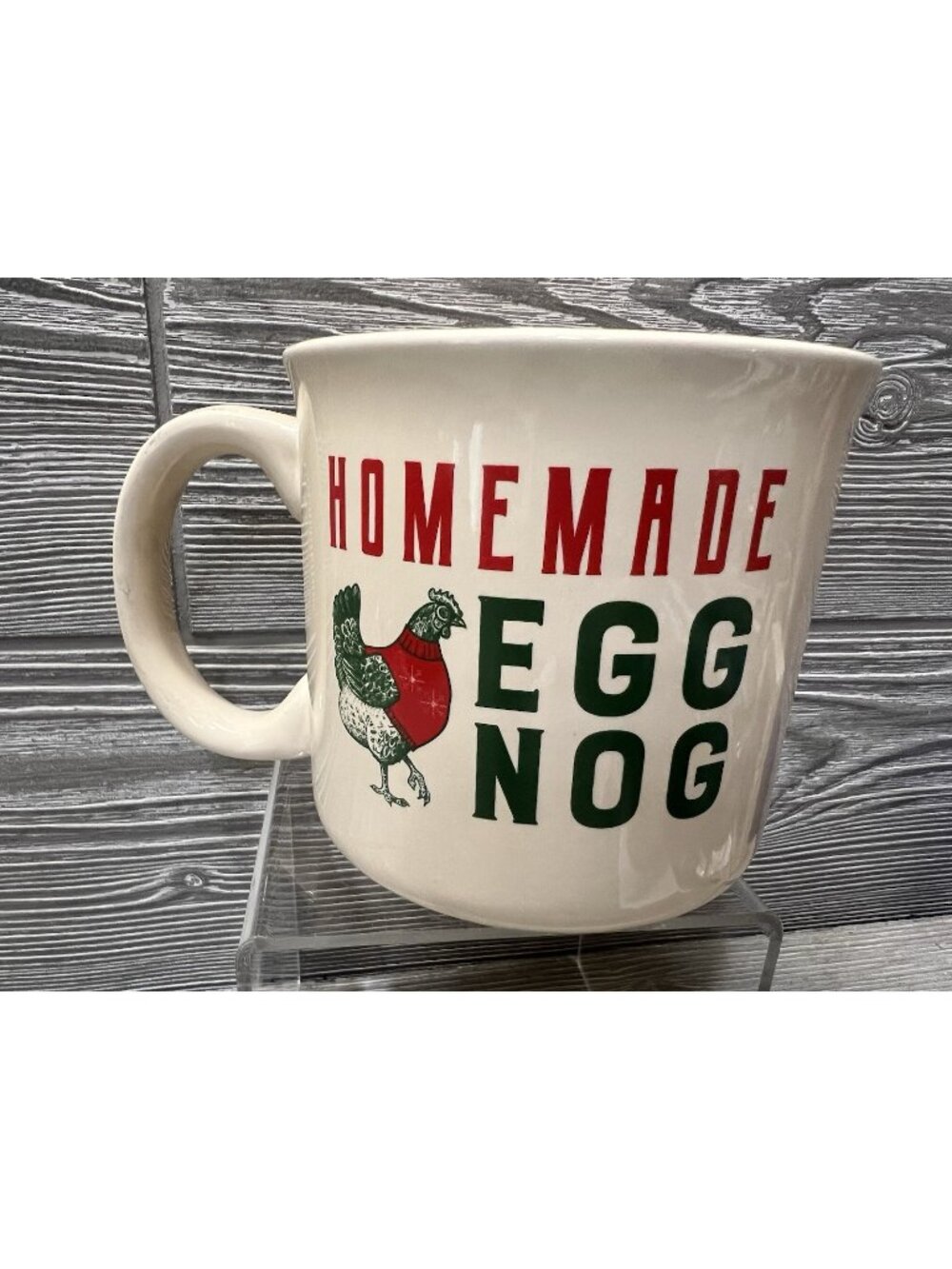 Open Road Brand Homemade Egg Nog Christmas Chicken Coffee Tea Mug 4”